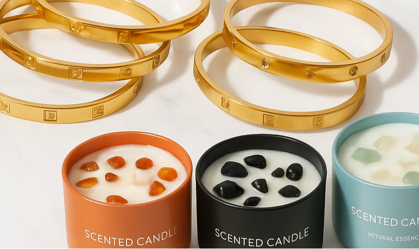 Bougie parfumée avec bracelet